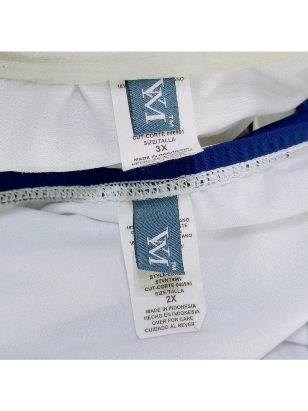 VM Women's Swimsuit Blue White Stripe 2 piece Plus Size 3X - Picture 6 of 9